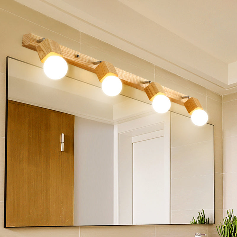 Frendorf | Moderne Holzkosmetikspiegel Licht Verstellbare Wandarm Badezimmer Kosmetik Wandleuchten