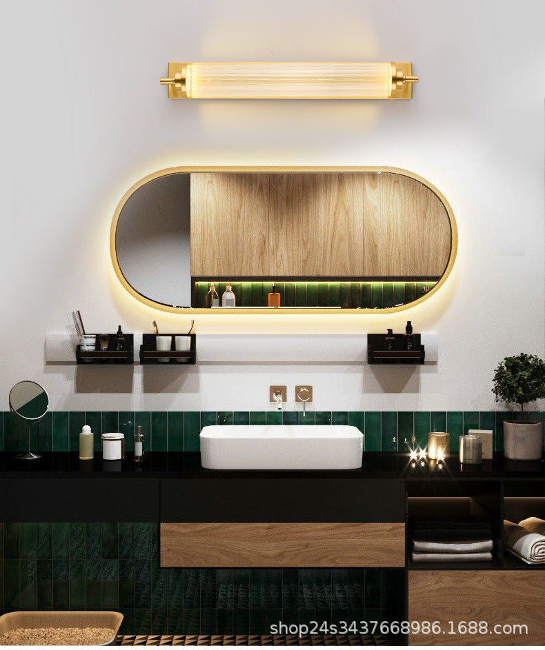 Frendorf | 1 Licht Kristal LED Vanity Sconce Modern Metaal Gouden Wandgemonteerde Spiegel Voor Bad