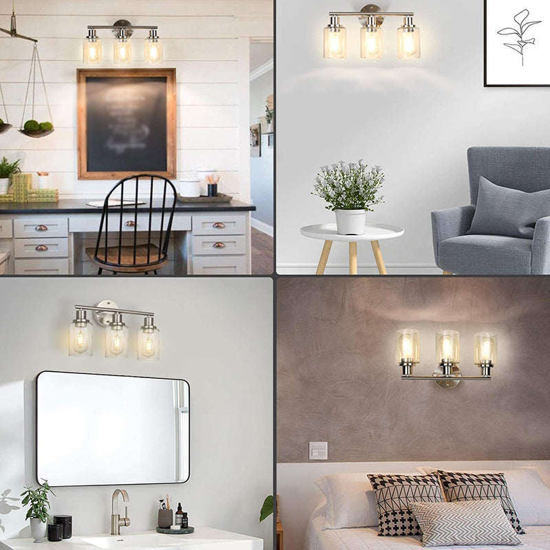 Frendorf | 3 Lichter Industrielle Vanity Spiegel Lichter Auf- und Abwärtsbeleuchtung Wandlicht Sconces für das Badezimmer