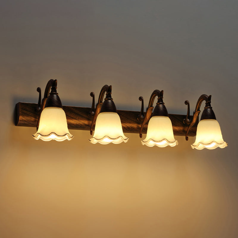 Frendorf | 2 Lichten Badkamerverlichting Amerikaanse Waterdichte Lamp boven Spiegel in Witte Glazen Kap