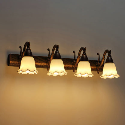 Frendorf | 2 Lichten Badkamerverlichting Amerikaanse Waterdichte Lamp boven Spiegel in Witte Glazen Kap