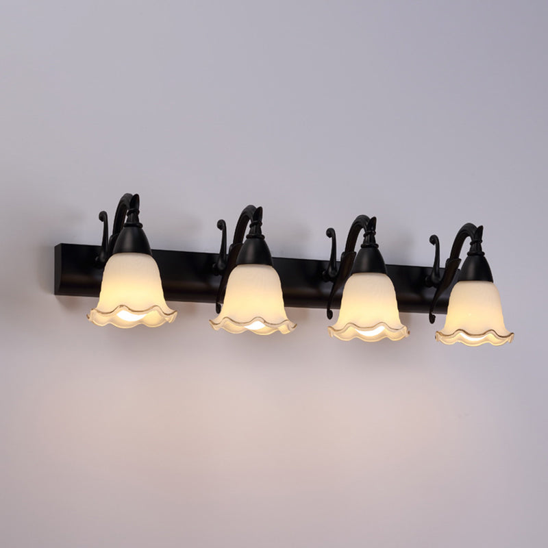 2 Lichter Badezimmer Lichtarmatur Amerikanisch wasserdichtes Licht über Spiegel in weißem Glasschirm