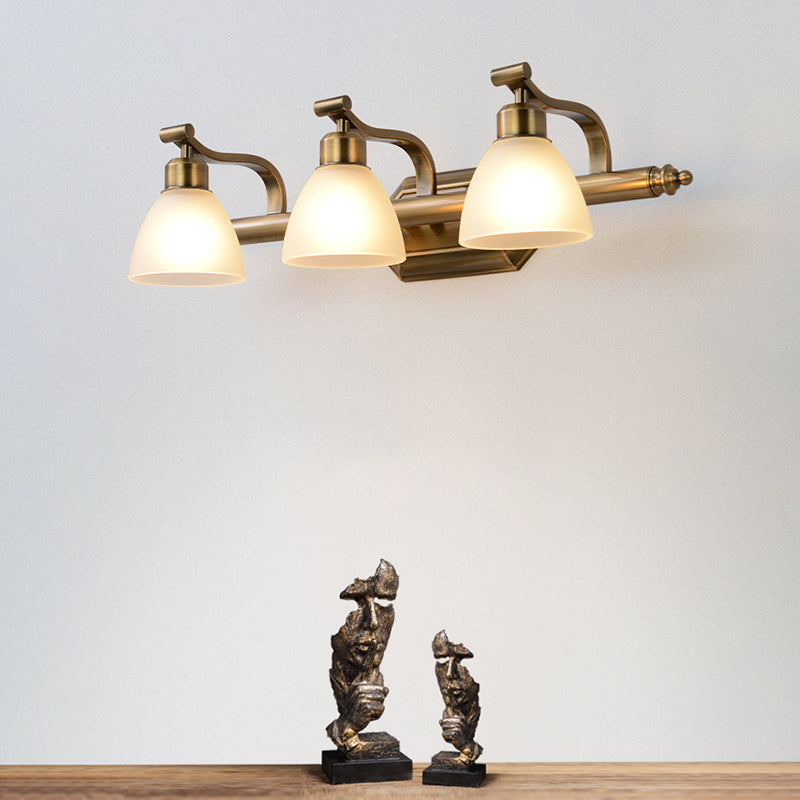 Frendorf | Amerikaanse LED Bad Vanity Verlichting Messing Badkamer Verlichting voor Makeup in Matte Glazen Schaduw