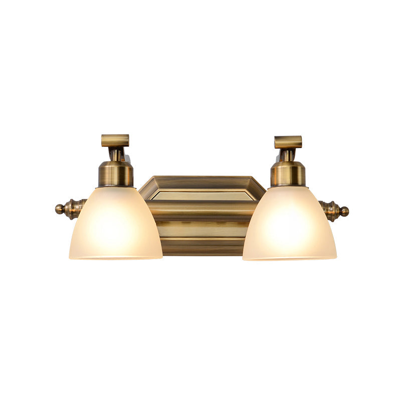 Frendorf | Amerikaanse LED Bad Vanity Verlichting Messing Badkamer Verlichting voor Makeup in Matte Glazen Schaduw