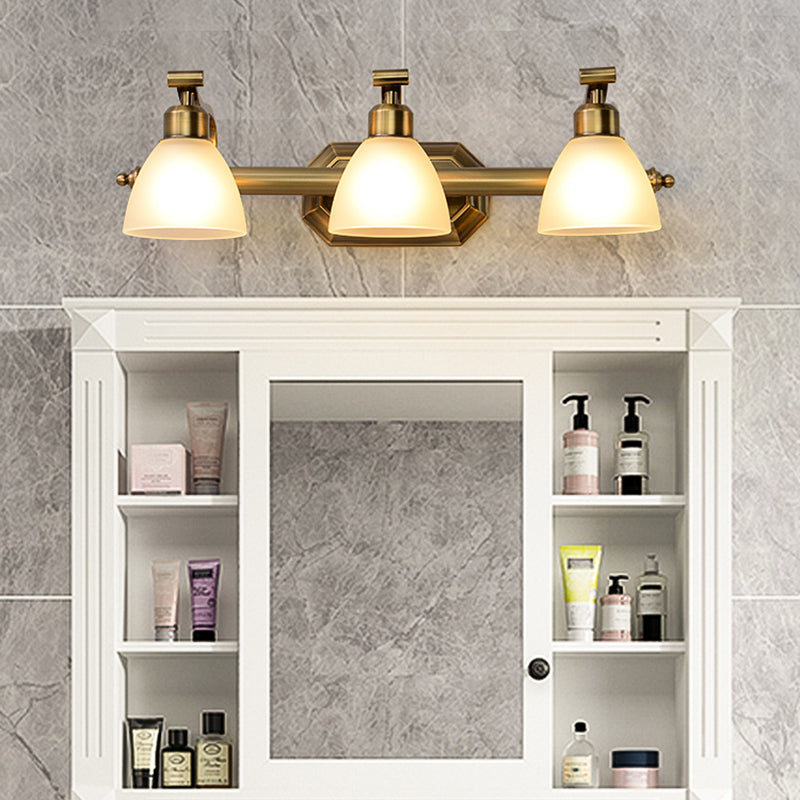 Frendorf | Amerikaanse LED Bad Vanity Verlichting Messing Badkamer Verlichting voor Makeup in Matte Glazen Schaduw