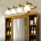 Frendorf | Amerikaanse LED Bad Vanity Verlichting Messing Badkamer Verlichting voor Makeup in Matte Glazen Schaduw