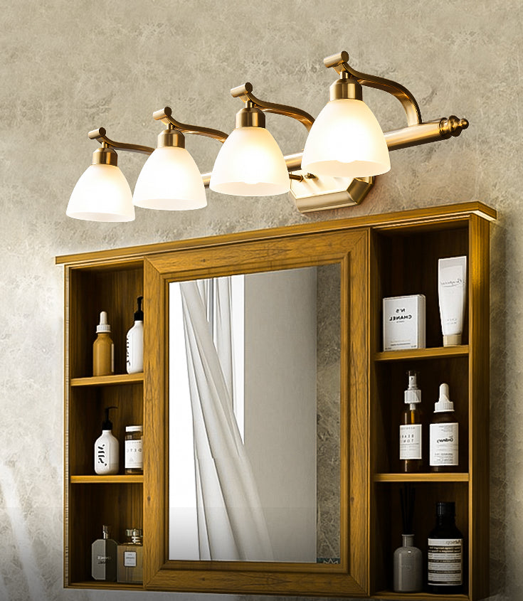 Frendorf | Amerikaanse LED Bad Vanity Verlichting Messing Badkamer Verlichting voor Makeup in Matte Glazen Schaduw