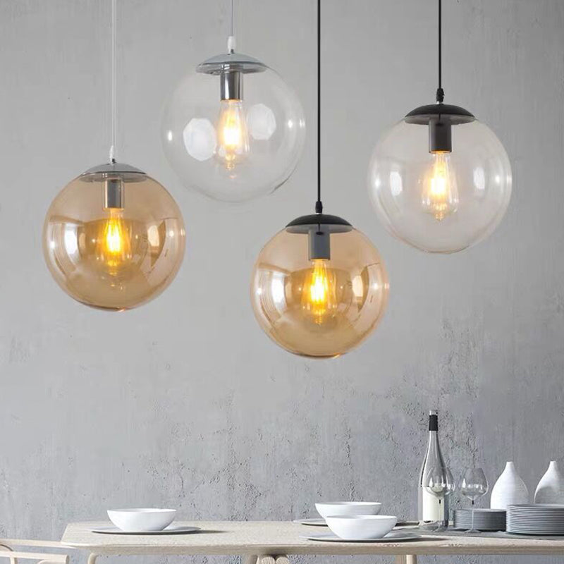 1 Licht Runde Hängende Deckenleuchten Industrie Stil Glas Hängende Licht Armaturen für Restaurant