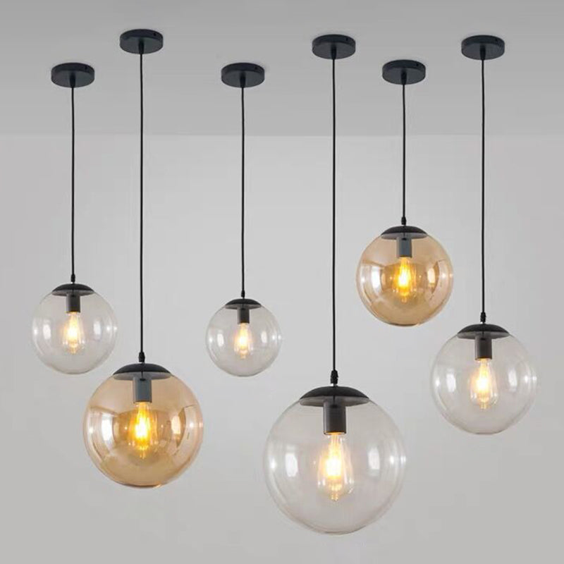 1 Licht Runde Hängende Deckenleuchten Industrie Stil Glas Hängende Licht Armaturen für Restaurant