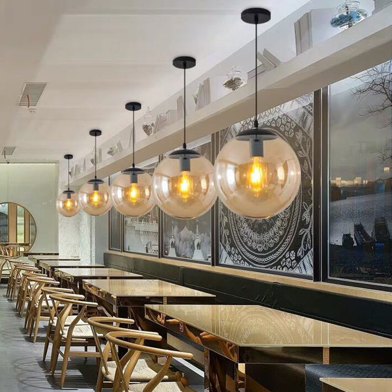 1 Licht Runde Hängende Deckenleuchten Industrie Stil Glas Hängende Licht Armaturen für Restaurant