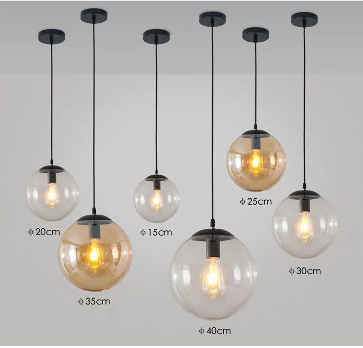 1 Licht Runde Hängende Deckenleuchten Industrie Stil Glas Hängende Licht Armaturen für Restaurant