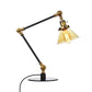 Kegel Klar/Amber Glas Tischlampe Lager Stilvolle 1 Licht Schwarz/Messing Tischbeleuchtung für das Arbeitszimmer
