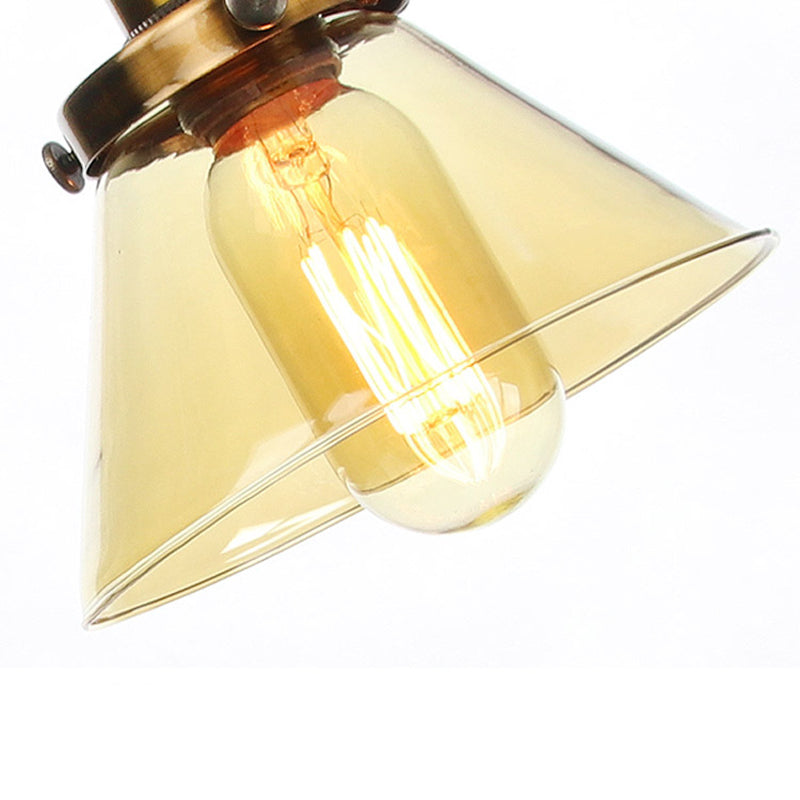 Kegel Klar/Amber Glas Tischlampe Lager Stilvolle 1 Licht Schwarz/Messing Tischbeleuchtung für das Arbeitszimmer
