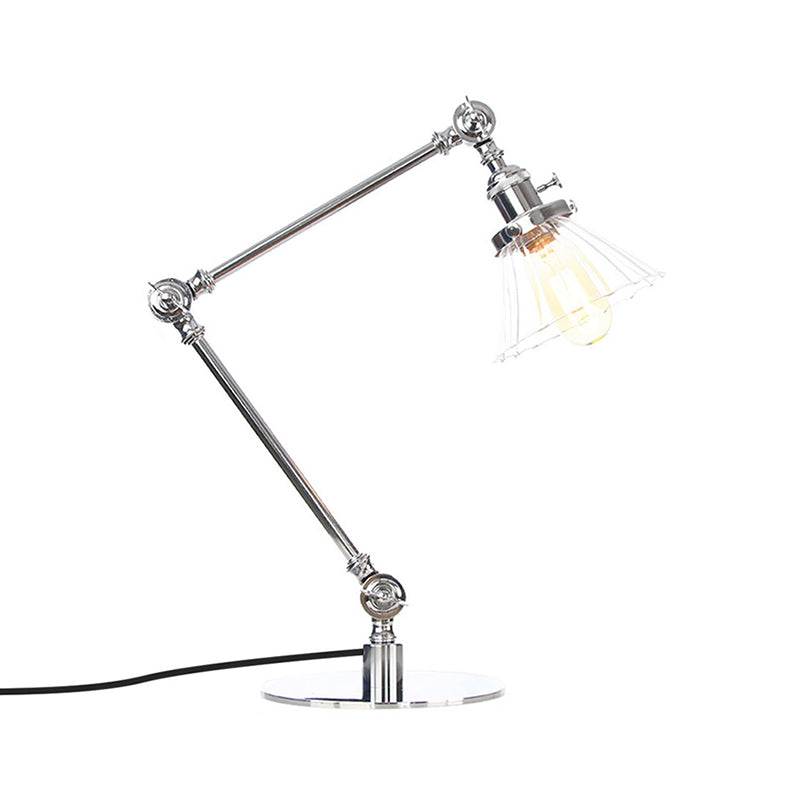 Kegel Klar/Amber Glas Tischlampe Lager Stilvolle 1 Licht Schwarz/Messing Tischbeleuchtung für das Arbeitszimmer