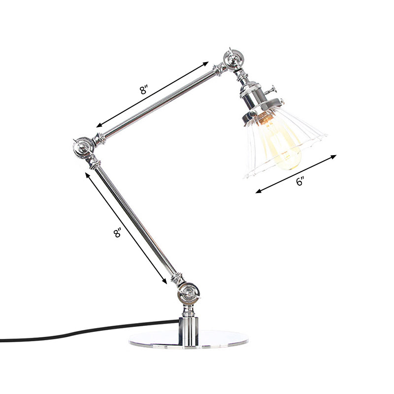 Kegel Klar/Amber Glas Tischlampe Lager Stilvolle 1 Licht Schwarz/Messing Tischbeleuchtung für das Arbeitszimmer