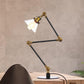 Kegel Klar/Amber Glas Tischlampe Lager Stilvolle 1 Licht Schwarz/Messing Tischbeleuchtung für das Arbeitszimmer