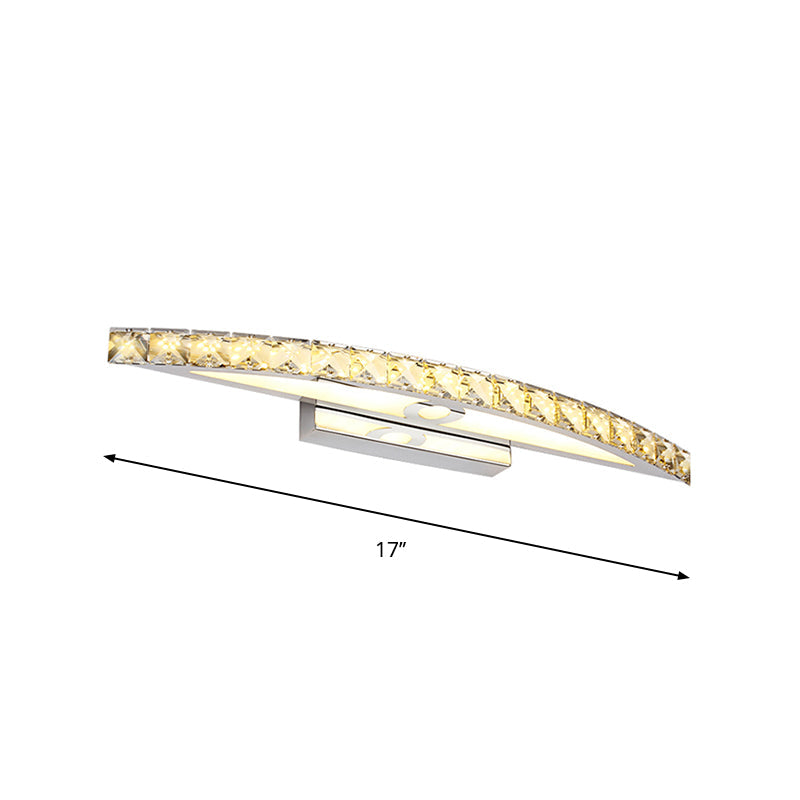 Frendorf | Kragende Vanity Verlichting Moderne Stijl Helder/Champagne Crystal 17"/21" W LED Wandlamp, Warm/Wit Licht