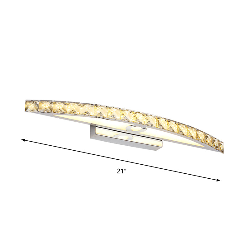 Frendorf | Kragende Vanity Verlichting Moderne Stijl Helder/Champagne Crystal 17"/21" W LED Wandlamp, Warm/Wit Licht