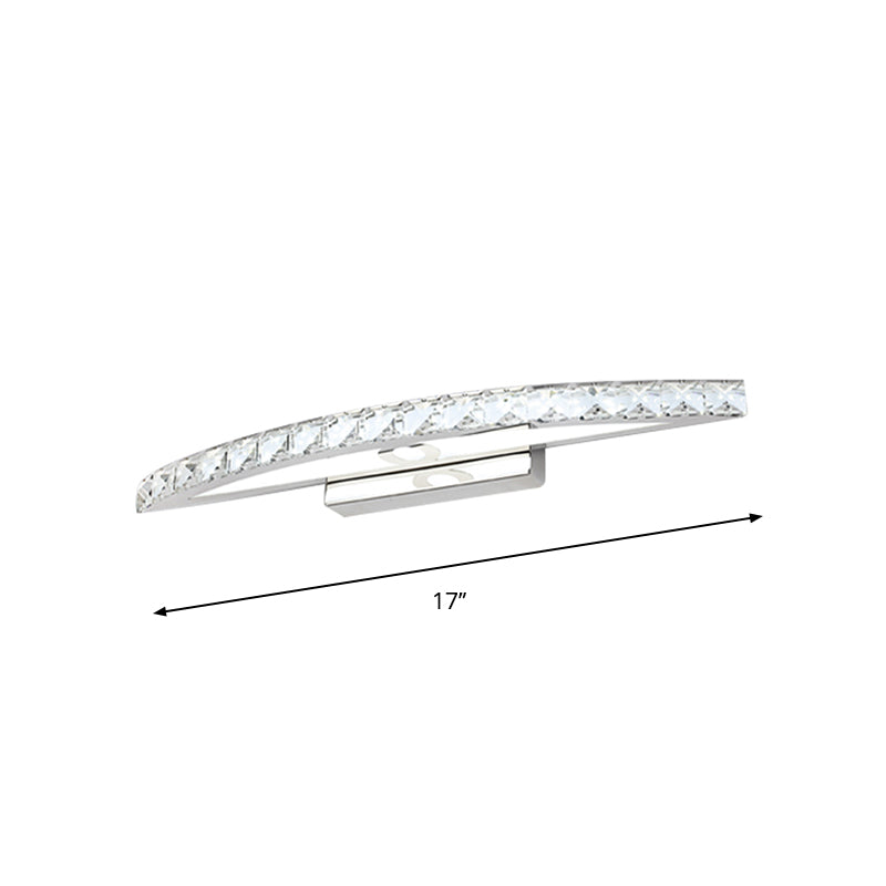 Frendorf | Kragende Vanity Verlichting Moderne Stijl Helder/Champagne Crystal 17"/21" W LED Wandlamp, Warm/Wit Licht