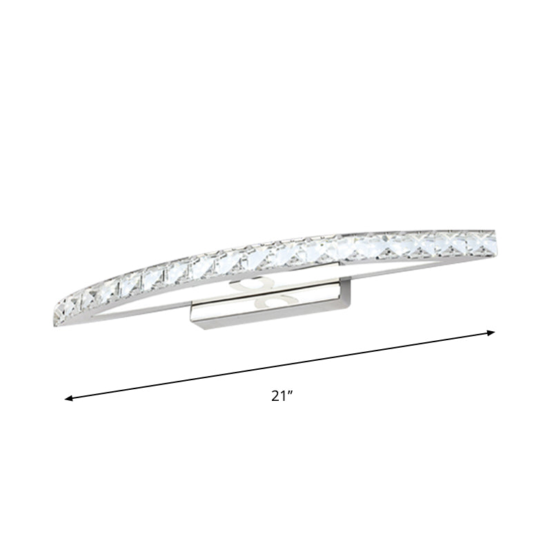 Frendorf | Kragende Vanity Verlichting Moderne Stijl Helder/Champagne Crystal 17"/21" W LED Wandlamp, Warm/Wit Licht