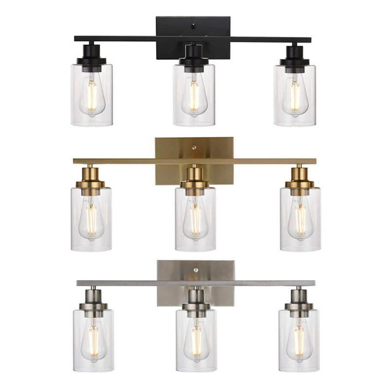Frendorf | 3-Licht Zylinder Wandleuchten Fixtures Retro Industriellen Stil Glas Vanity Licht