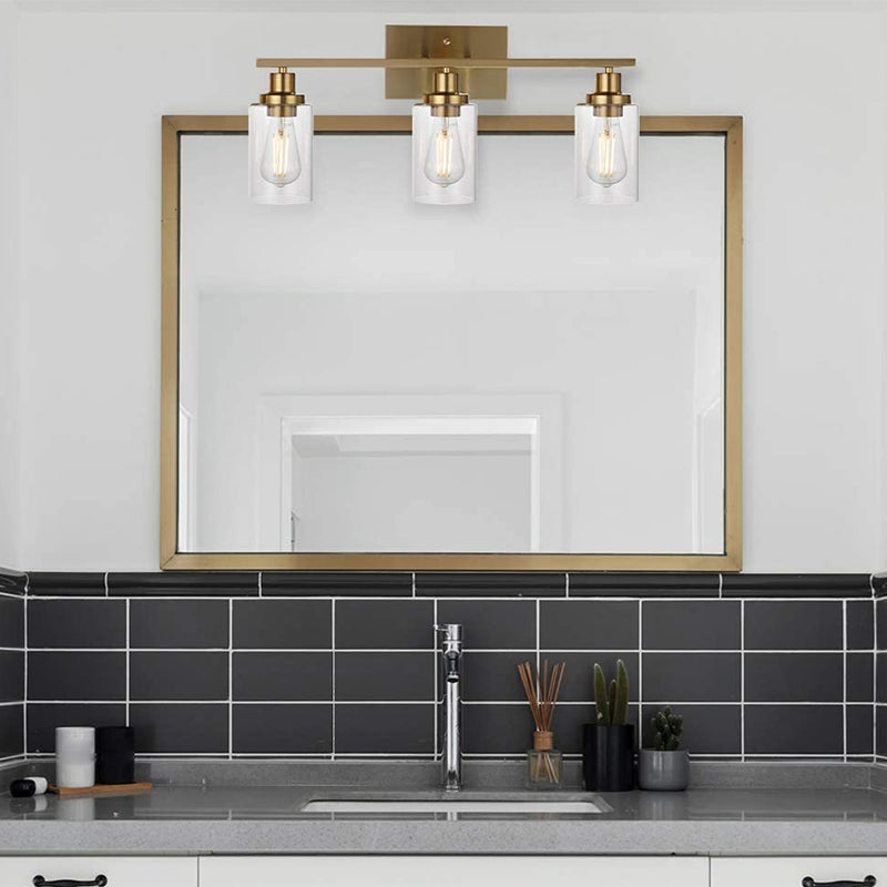 Frendorf | 3-Licht Zylinder Wandleuchten Fixtures Retro Industriellen Stil Glas Vanity Licht