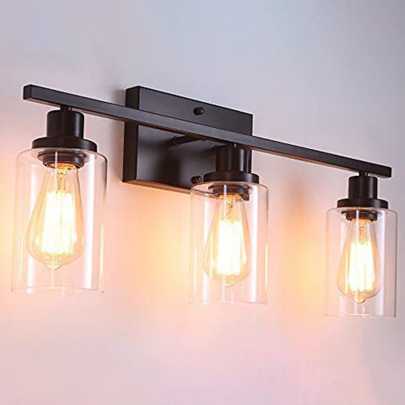 Frendorf | 3-Licht Zylinder Wandleuchten Fixtures Retro Industriellen Stil Glas Vanity Licht