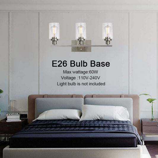 Frendorf | 3-Licht Zylinder Wandleuchten Fixtures Retro Industriellen Stil Glas Vanity Licht