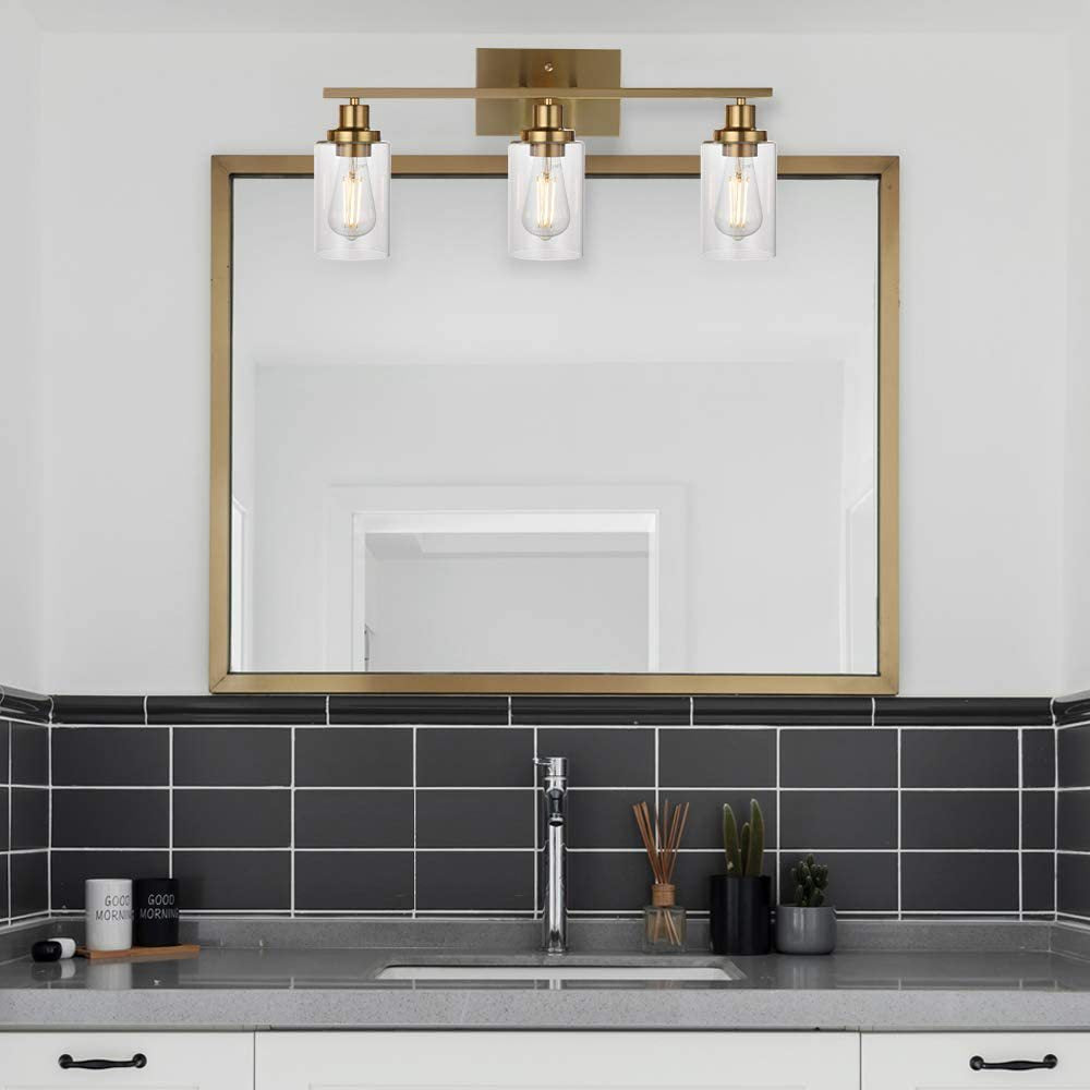 Frendorf | 3-Licht Zylinder Wandleuchten Fixtures Retro Industriellen Stil Glas Vanity Licht