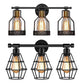 Frendorf | Cage Shade Wandlamp Retro Industriële Stijl Metaal 3 Licht Vanity Lamp