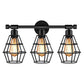 Frendorf | Cage Shade Wandlamp Retro Industriële Stijl Metaal 3 Licht Vanity Lamp