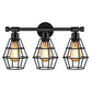 Frendorf | Cage Shade Wandlamp Retro Industriële Stijl Metaal 3 Licht Vanity Lamp