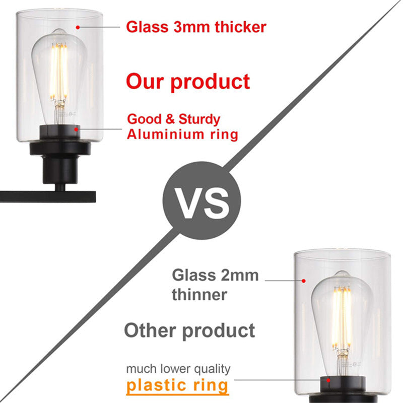 Zylindrische Wandspiegel-Leuchten Retro Industrie-Stil Glas Waschtischleuchte