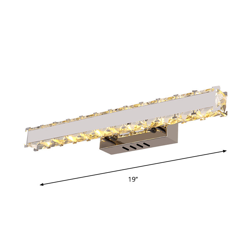 Frendorf | 11,5"/16,5" Breite Rechteckige Vanity Mirror Licht Moderner Stil Klar Kristall LED Weiße Wandlaterne Sconce für Badezimmer
