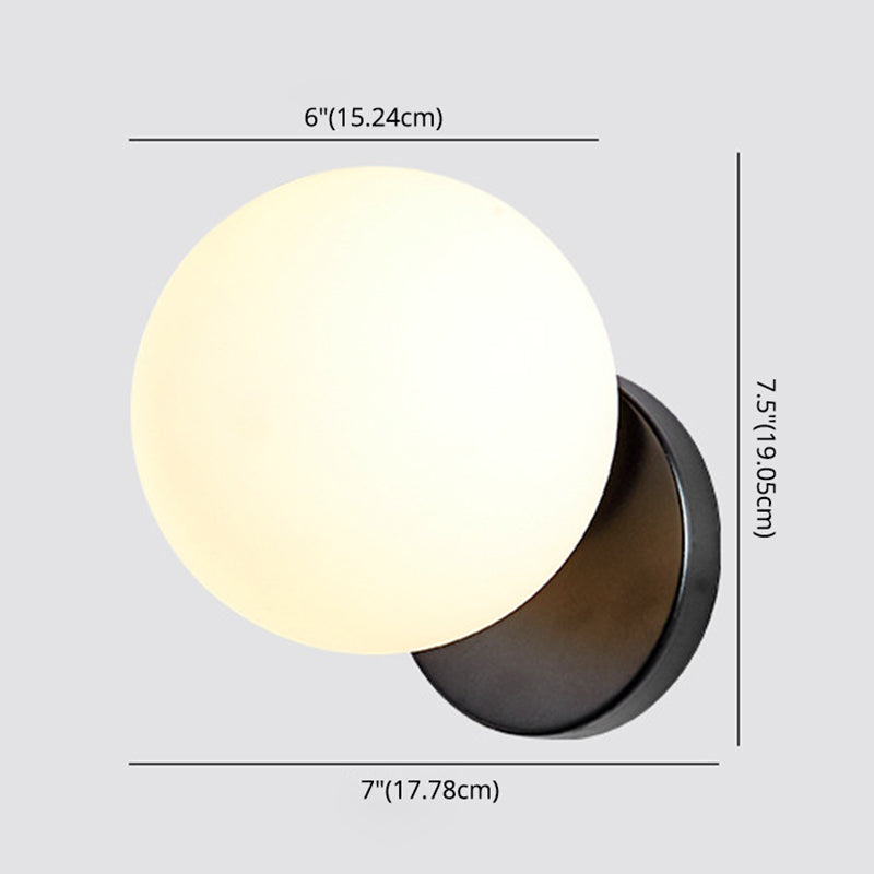 Frendorf | Moderne Eenvoud Muur Lamp 1 Licht Metaal Muur Lamp met Glazen Bal Schaduw