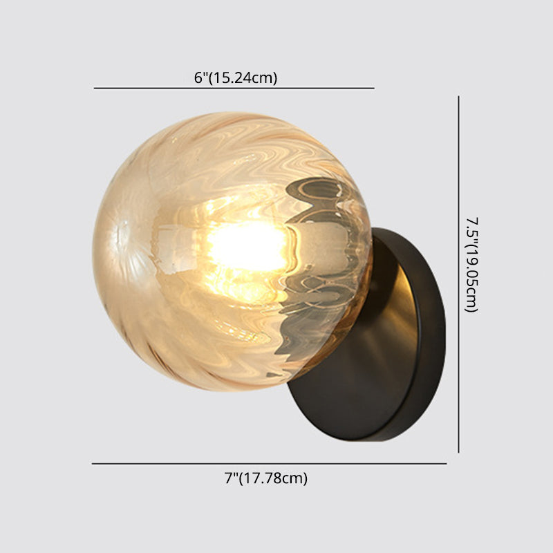 Frendorf | Moderne Eenvoud Muur Lamp 1 Licht Metaal Muur Lamp met Glazen Bal Schaduw