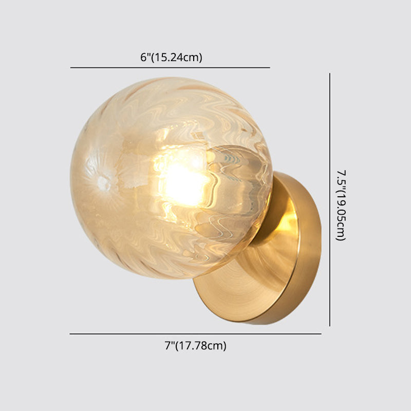Frendorf | Moderne Eenvoud Muur Lamp 1 Licht Metaal Muur Lamp met Glazen Bal Schaduw