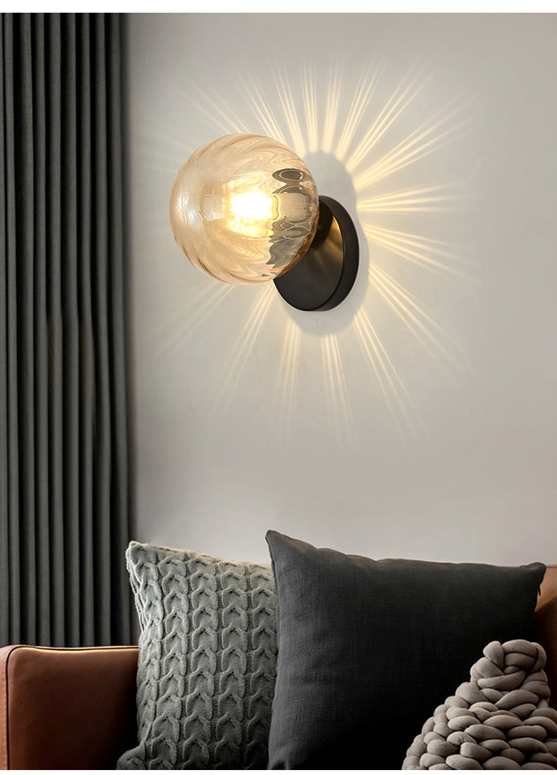 Frendorf | Moderne Eenvoud Muur Lamp 1 Licht Metaal Muur Lamp met Glazen Bal Schaduw