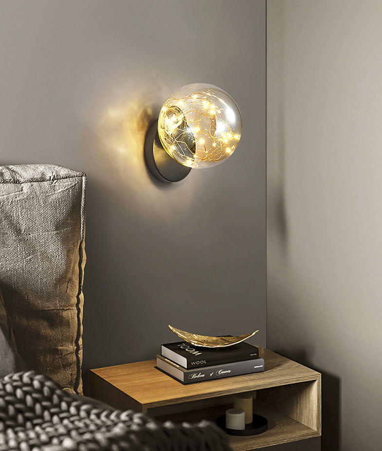 Frendorf | 1 Licht Glas Schirm Wandmontage Licht Fixture Kreative Stern Wandleuchte für Nachttisch