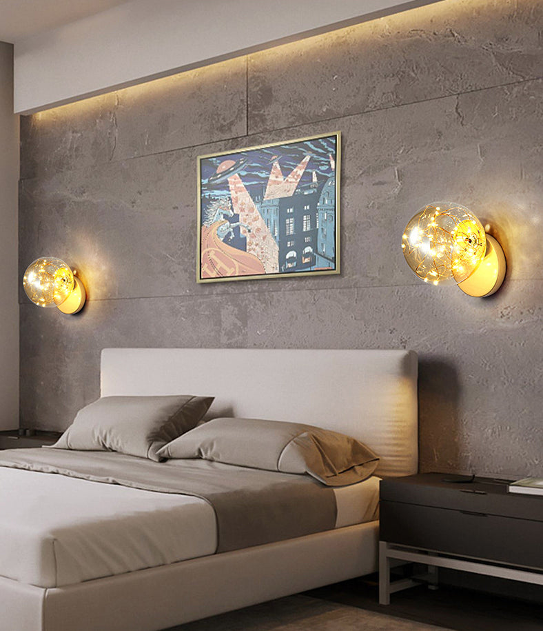 Frendorf | 1 Licht Glas Schirm Wandmontage Licht Fixture Kreative Stern Wandleuchte für Nachttisch