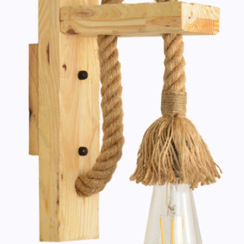 Frendorf | Bare Bulb Wandleuchte 1 Kopf Industrie Geflochtener Seil Wandbeleuchtung Ideen für Restaurant Flur