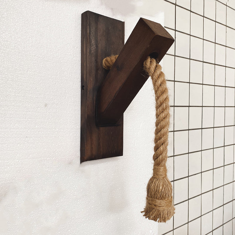 Frendorf | Bare Bulb Seil Wandleuchte Einzellampe Holz Wandlampe für Bar Restaurant