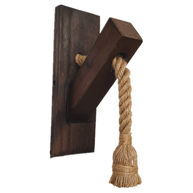 Frendorf | Bare Bulb Seil Wandleuchte Einzellampe Holz Wandlampe für Bar Restaurant