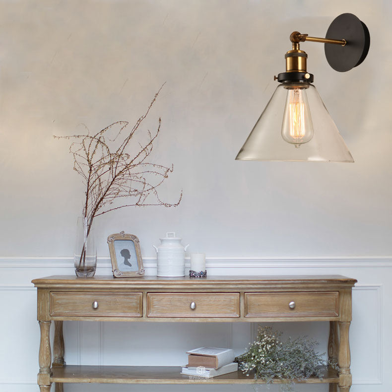 Frendorf | Bar Innenraumdekoration Wand sconce Glas Shade Wandbeleuchtung mit goldener Armierung
