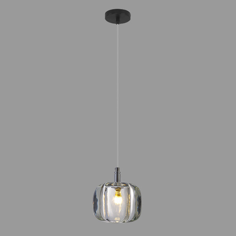 Melonenförmige Esszimmer Pendelleuchte Kristall 1-Licht Postmodern Minimalistische Hängeleuchte Set