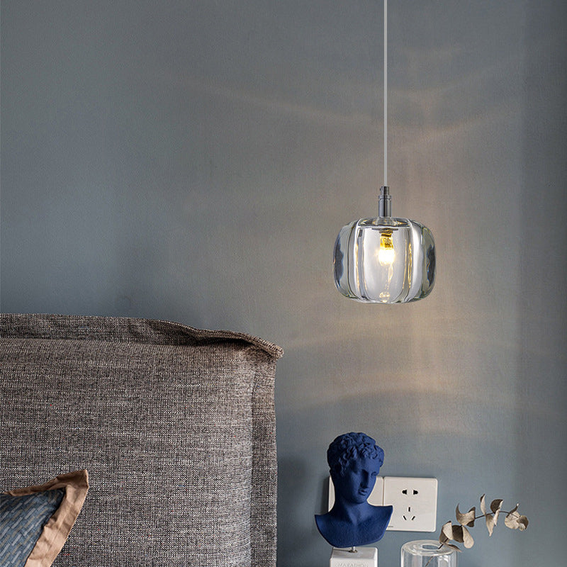 Melonenförmige Esszimmer Pendelleuchte Kristall 1-Licht Postmodern Minimalistische Hängeleuchte Set