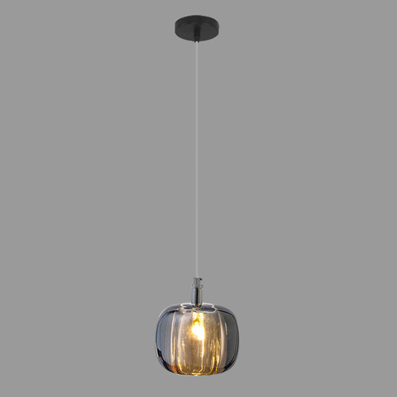 Melonenförmige Esszimmer Pendelleuchte Kristall 1-Licht Postmodern Minimalistische Hängeleuchte Set