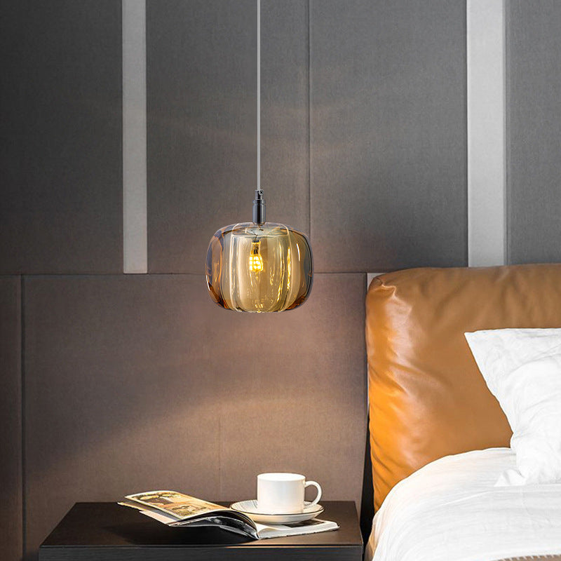 Melonenförmige Esszimmer Pendelleuchte Kristall 1-Licht Postmodern Minimalistische Hängeleuchte Set