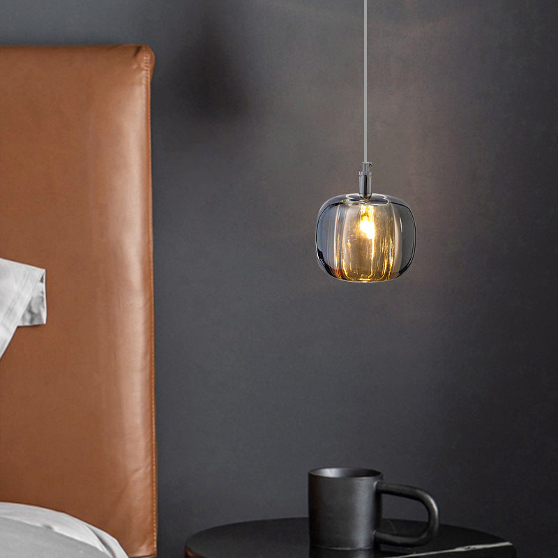 Melonenförmige Esszimmer Pendelleuchte Kristall 1-Licht Postmodern Minimalistische Hängeleuchte Set