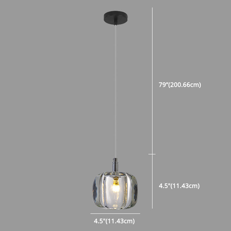 Melonenförmige Esszimmer Pendelleuchte Kristall 1-Licht Postmodern Minimalistische Hängeleuchte Set